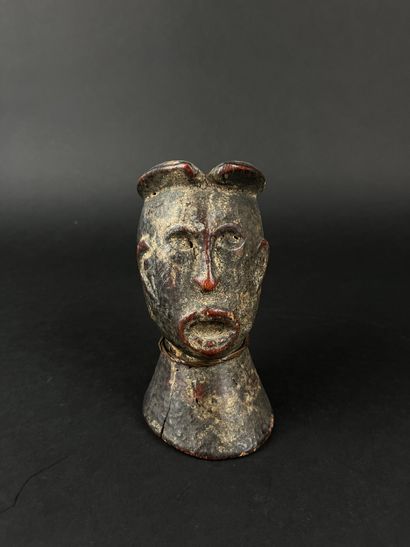 Lot of three wooden objects from Nigeria:...