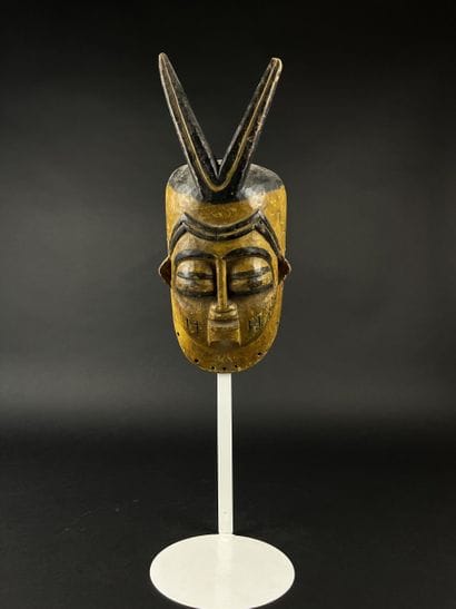 Face mask from the Ekpo society. Polychrome...