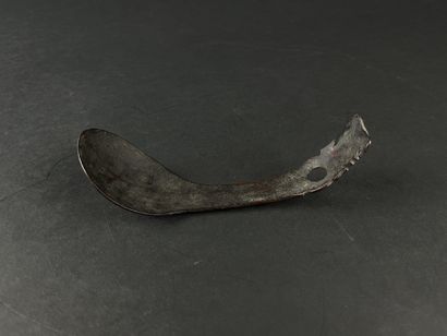 Lot of six spoons: One in shell and silver...