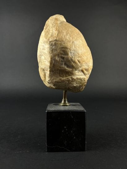 Head representing the helmeted goddess Minerva....