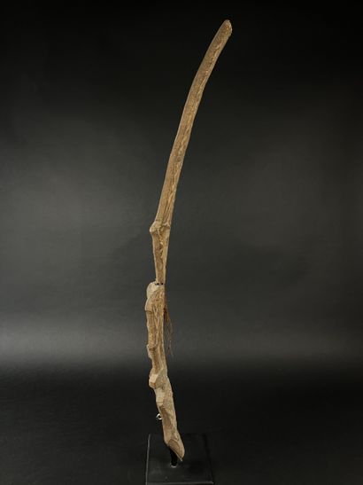 Standing figure. Bark, (visible chips). Height:...