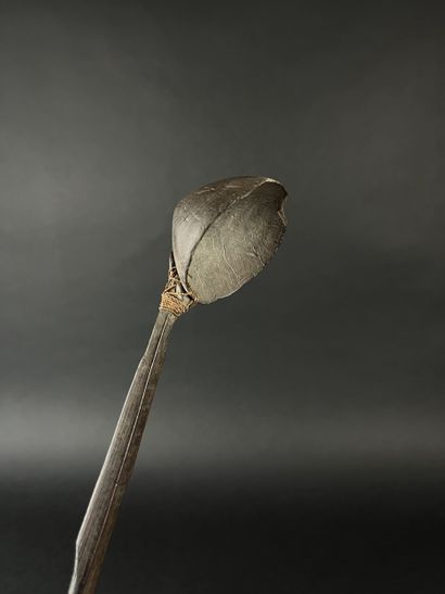 Lot of six spoons: One in shell and silver...