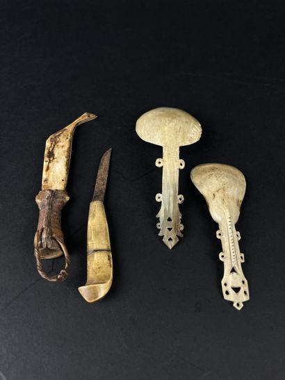 Set of two spoons. The handle is decorated...