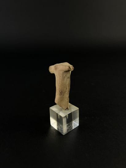 Zoomorphic protome. Beige terracotta, visible...