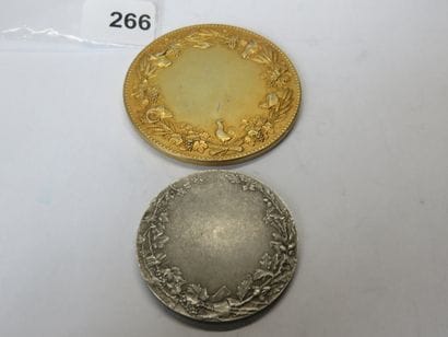 Medals - Lot 2 silver Agriculture theme medals:...