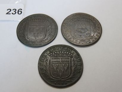 Jetons - Maire de Nantes - Lot de 3 Jetons...