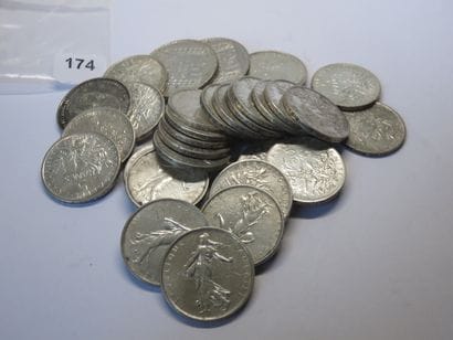 Monnaies Argent - France - Lot de 33 monnaies...