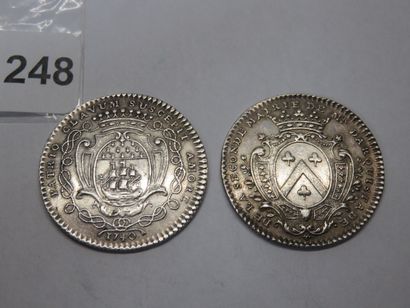 Jetons - Maire de Nantes - Lot de 2 jetons...
