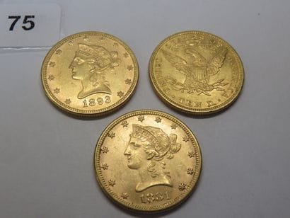Gold coins - USA - Lot of 3 x 10 Liberty...