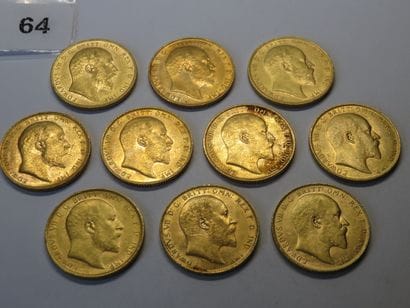 Gold coins - British Empire - Lot of 10 x...