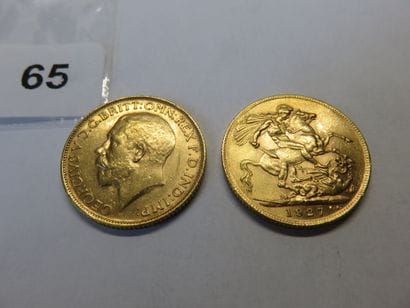 Gold coins - British Empire - Lot of 2 x...