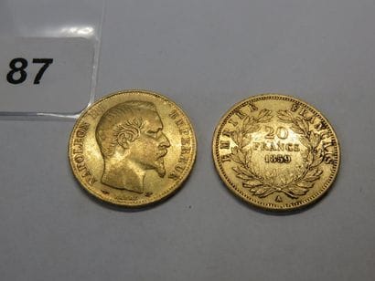 Gold coins - France - Lot of 2 x 20 Francs...