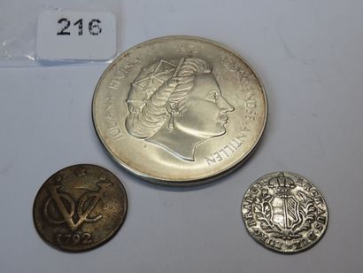 Monnaies - Pays-Bas (Colonies) - Lot de 3...