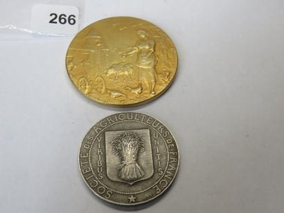 Medals - Lot 2 silver Agriculture theme medals:...