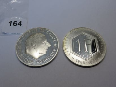 Monnaies - Lot de 2 x 1 Franc Charles de...