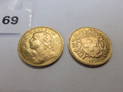 Gold coins - Switzerland - Lot of 2 x 20...