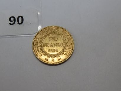 Gold coin - France - 20 Francs Génie 1891...