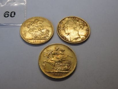 Gold coins - British Empire - Lot of 3 x...