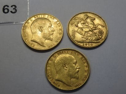 Gold coins - British Empire - Lot of 3 x...