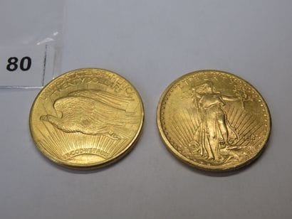 Gold coin - USA - Lot of 2 x 20 Saint Gaudens...