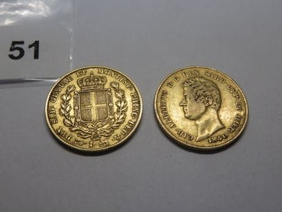 Gold coins - Sardinia (Italian States) -...