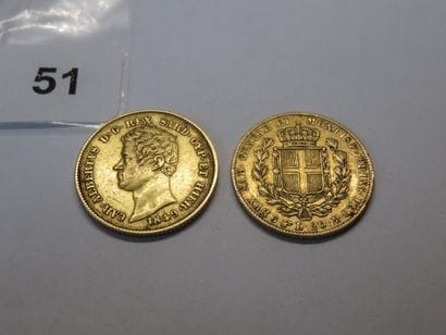 Gold coins - Sardinia (Italian States) -...