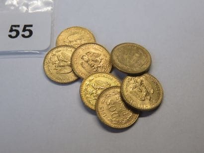 Gold coins - Mexico - Lot of 7 x 2 Pesos...