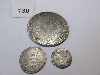 Monnaies Royales - Louis XV - Lot de 3 monnaies...