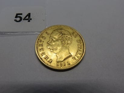 Gold coin - Italy - 20 Lire Humbert I 1882...