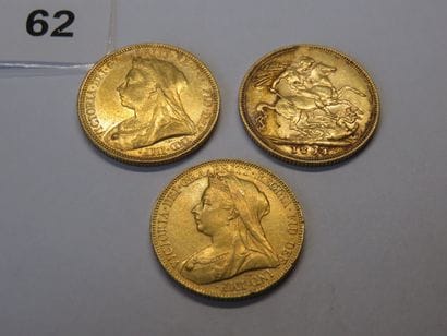 Gold coins - British Empire - Lot of 3 x...