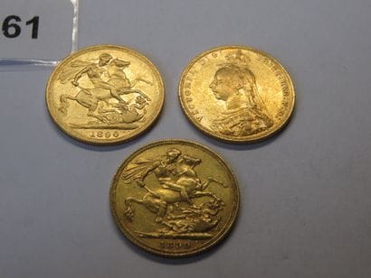Gold coins - British Empire - Lot of 3 x...