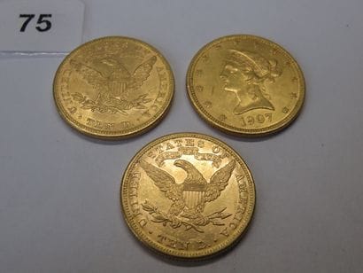 Gold coins - USA - Lot of 3 x 10 Liberty...