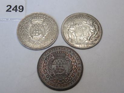 Jetons - Maire de Nantes - Lot de 3 Jetons,...