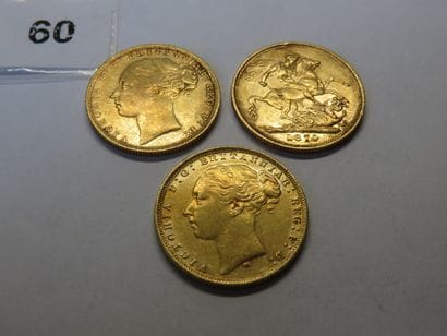 Gold coins - British Empire - Lot of 3 x...