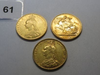 Gold coins - British Empire - Lot of 3 x...