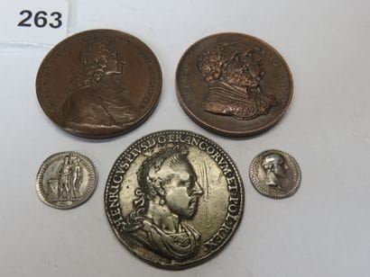 Medals - Lot of 5 medals, Medal Henri III,...