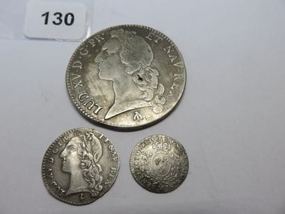 Monnaies Royales - Louis XV - Lot de 3 monnaies...