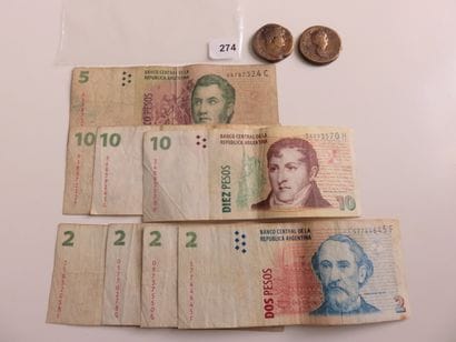 Banknotes and Coins - Lot of 8 banknotes...