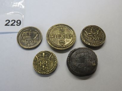 Poids monétaire - Collection de 5 Poids monétaires...
