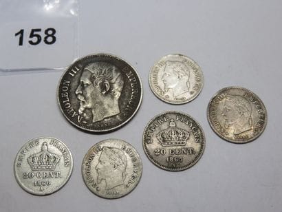 Monnaies - France - Lot de 6 monnaies Napoléon...