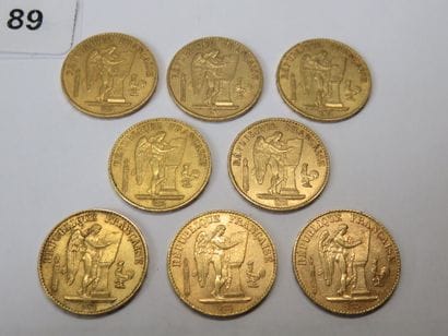 Gold coins - France - Lot of 8 x 20 Francs...