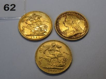 Gold coins - British Empire - Lot of 3 x...