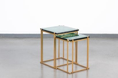 CONTEMPORARY WORK
Two nesting tables, gilded...