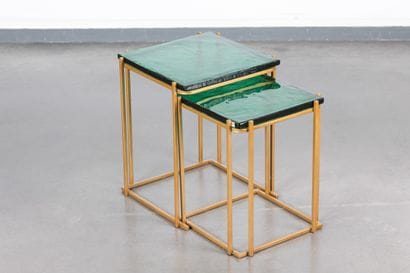 CONTEMPORARY WORK
Two nesting tables, gilded...
