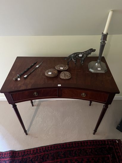 Mahogany and mahogany veneer flying table,...