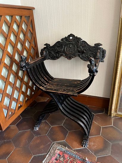 Pair of Dagobert chairs in black lacquered...