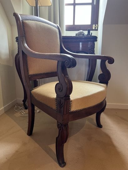 Moulded and carved mahogany and mahogany...