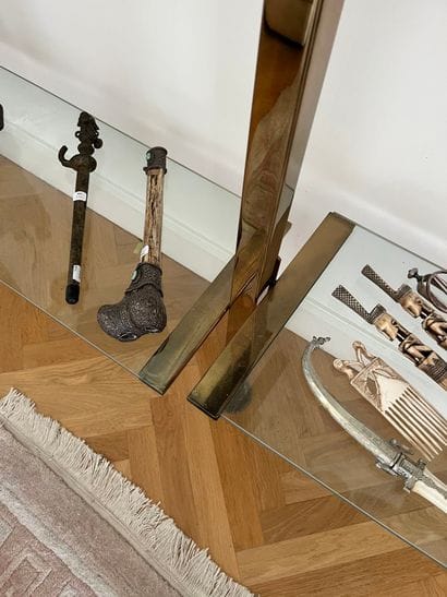 Modular, height-adjustable four-section brass...