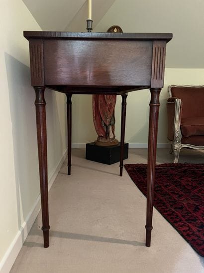 Mahogany and mahogany veneer flying table,...