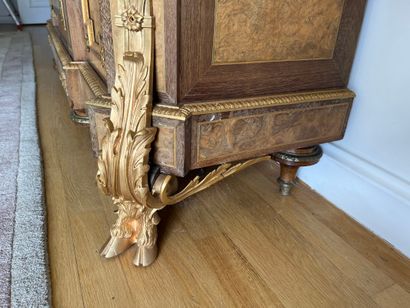 High sideboard in marquetry of foliate urns...
